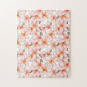Pastel Roze Plumeria Frangipani Bloemen Patroon Legpuzzel (Verticaal)