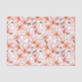 Pastel Roze Plumeria Frangipani Bloemen Patroon Tissuepapier (Voorkant)