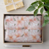 Pastel Roze Plumeria Frangipani Bloemen Patroon Tissuepapier (Geschenk)
