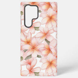 Pastel Roze Plumeria Frangipani Bloemen Samsung Galaxy Hoesje