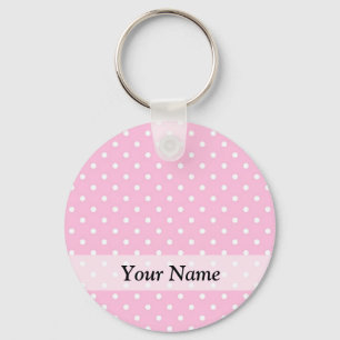 Pastel roze pokkenpatroon sleutelhanger