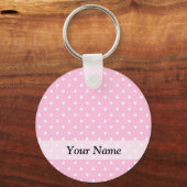 Pastel roze pokkenpatroon sleutelhanger (Voorkant)