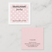 Pastel Roze Polka Dots Handgemaakte Sieraden Displ Vierkante Visitekaartje (Voorkant / Achterkant)