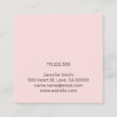 Pastel Roze Polka Dots Handgemaakte Sieraden Displ Vierkante Visitekaartje (Achterkant)