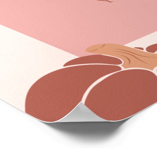 Pastel Roze Pompoen Eerste Verjaardag Custom Sign Poster (Hoek)