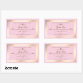 Pastel Roze Product Label Goud Lijst Roos (Vel)