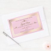 Pastel Roze Product Label Goud Lijst Roos (Envelop)