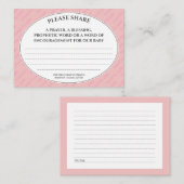 Pastel roze, PROPHETISCHE PRAYER voor Baby shower Informatiekaartje (Voorkant / Achterkant)