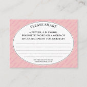 Pastel roze, PROPHETISCHE PRAYER voor Baby shower Informatiekaartje (Voorkant)