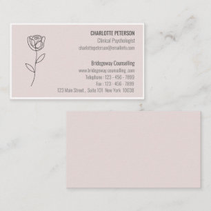 Pastel Roze Psycholoog & Counselor Visitekaartje