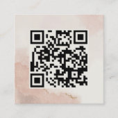 Pastel roze QR-code minimalistisch beeld Vierkante Visitekaartje (Voorkant)
