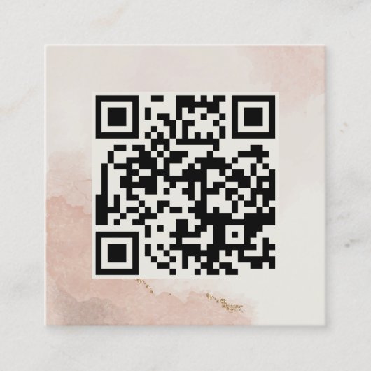 Pastel roze QR-code minimalistisch beeld Vierkante Visitekaartje (Voorkant)