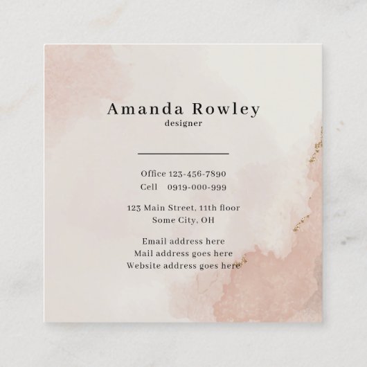 Pastel roze QR-code minimalistisch beeld Vierkante Visitekaartje (Achterkant)