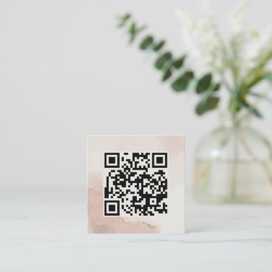Pastel roze QR-code minimalistisch beeld Vierkante Visitekaartje (Staand voorkant)