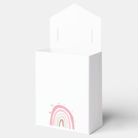 Pastel Roze Rainbow Baby shower Favor Box Bedankdoosjes (Geopend)