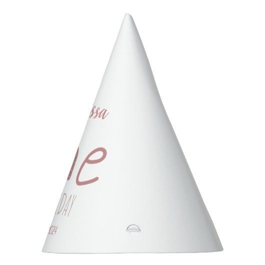 Pastel roze regenboog 1 eerste verjaardag feesthoedjes (Rechts)