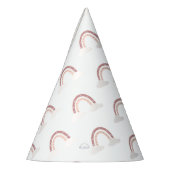 Pastel roze regenboog 1 eerste verjaardag feesthoedjes (Links)