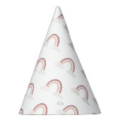 Pastel roze regenboog 1 eerste verjaardag feesthoedjes (Rechts)