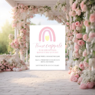 Pastel roze regenboog 1e verjaardag Capsule Poster