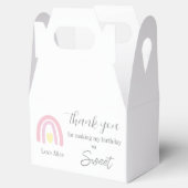 Pastel roze regenboog 1e verjaardag Dank u Bedankdoosjes (Geopend)