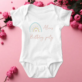 Pastel roze regenboog Birthday party Romper