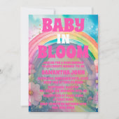 Pastel Roze Regenboog en Bloemen Baby shower Kaart (Voorkant)