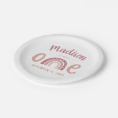 Pastel roze regenboog Jouw naam draait één dag om Papieren Bordje (Gekanteld)