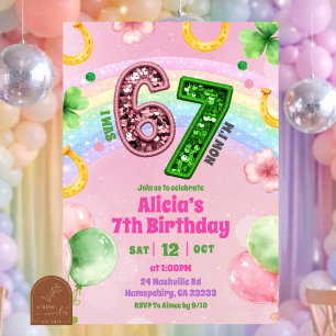 Pastel Roze Regenboog Lovertjes Glitter 67 St Patr Kaart