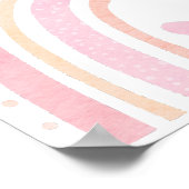 Pastel roze regenboog Zon 1e verjaardag Poster (Hoek)