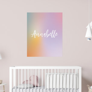 Pastel roze regenboogmicrogram simpel script poster