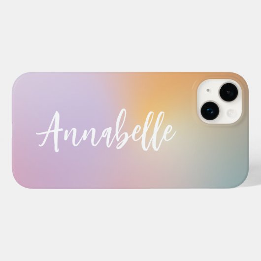 Pastel roze regenboogmonogram simpel Case-Mate iPhone case (Achterkant (horizontaal))