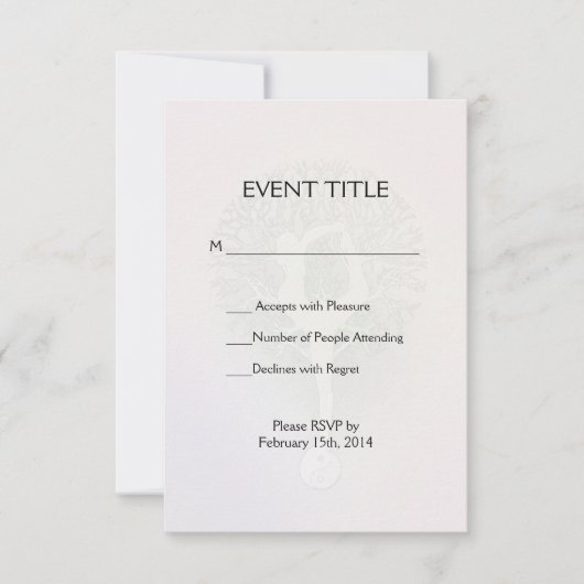 Pastel Roze regenboogyoghiboom RSVP Kaartje (Voorkant)