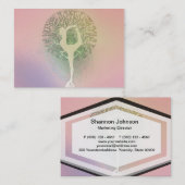 Pastel Roze regenboogyoghiboom Visitekaartje (Voorkant / Achterkant)