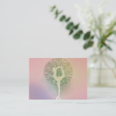 Pastel Roze regenboogyoghiboom Visitekaartje (Staand voorkant)