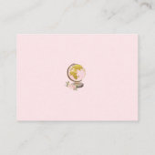 Pastel roze reisavontuur Baby luidere rotatie Informatiekaartje (Achterkant)