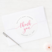Pastel Roze Relax Script Dank u Ronde Sticker (Envelop)