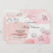 Pastel Roze Religieuze uitnodiging (Voorkant / Achterkant)