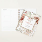 Pastel Roze Romantisch Roos Bewerkbare Wedding Pla Planner (Display)