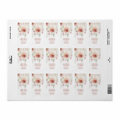 Pastel roze romantisch Roos op witte bruiloft Etiket (Full Sheet)