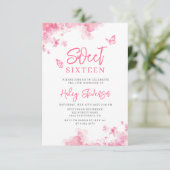 Pastel roze Romantische bloemige waterverf Sweet 1 Kaart (Staand voorkant)