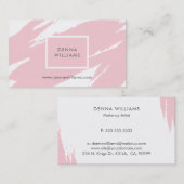 Pastel roze romige penseelpenselen visitekaartje (Voorkant / Achterkant)