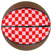Pastel Roze Rood Geruit Checkerboard  Basketbal (Voorkant)