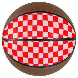 Pastel Roze Rood Geruit Checkerboard  Basketbal