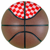 Pastel Roze Rood Geruit Checkerboard  Basketbal (Rechts)