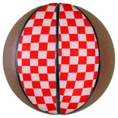 Pastel Roze Rood Geruit Checkerboard  Basketbal (Verticaal)