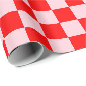 Pastel Roze Rood Geruit Checkerboard  Cadeaupapier (Rol Hoek)