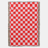Pastel Roze Rood Geruit Checkerboard  Deken (Voorkant Verticaal)