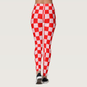 Pastel Roze Rood Geruit Checkerboard Leggings (Achterkant)