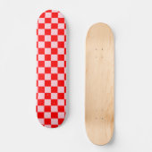 Pastel Roze Rood Geruit Checkerboard  Persoonlijk Skateboard (Voorkant)