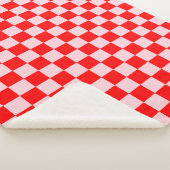 Pastel Roze Rood Geruit Checkerboard  Sherpa Deken (3/4)